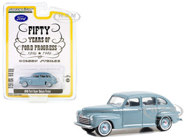 1946 Ford Super Deluxe Fordor Light Blue Fifty Years of Ford Progress Golden Jubilee Anniversary Collection Series 16 1/64 Diecast Model Car Greenlight 28140A