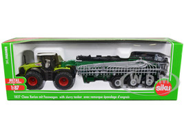 Claas 5000 Xerion Tractor Green and Black with Vacuum Tanker 1/87 HO Diecast Model Siku SK1827