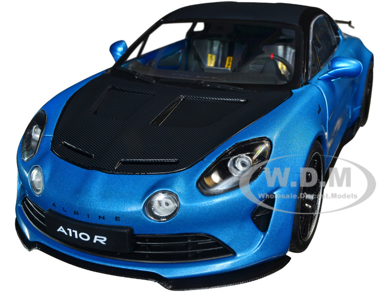 2023 Alpine A100 Radicale Blue Metallic Carbon Hood Top 1/18 Diecast Model Car Solido S1801619