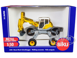 Menzi Muck M545 Walking Excavator Yellow with White Top 1/50 Diecast Model Siku 3548