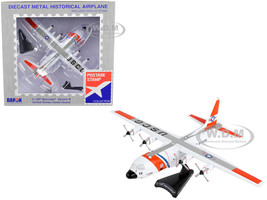 Lockheed C 130 Hercules Transport Aircraft Variant H United States Coast Guard 1/200 Diecast Model Airplane Postage Stamp PS5330-5