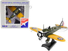 Boeing P 26 Peashooter Fighter Aircraft United States Army Air Corps 1/63 Diecast Model Airplane Postage Stamp PS5560-2