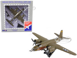 Martin B 26 Marauder Bomber Aircraft Flak Bait United States Army Air Forces 1/107 Diecast Model Airplane Postage Stamp PS5562-2