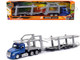 Freightliner Cascadia Auto Transporter Blue Metallic Long Haul Trucker Series 1/43 Diecast Model New Ray NR16033