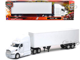 Peterbilt 387 Truck with Dry Goods Trailer White Long Haul Truckers Series 1/32 Diecast Model New Ray SS-12343G