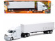 Peterbilt 387 Truck with Dry Goods Trailer White Long Haul Trucker Series 1/43 Diecast Model New Ray SS-15553D