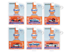 Gulf Oil Special Edition Series 2 Set of 6 Cars 1/64 Diecast Model Cars Greenlight 41145SET