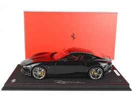 Ferrari Roma Black Daytona with DISPLAY CASE Limited Edition to 42 pieces Worldwide 1/18 Model Car BBR P18185MB