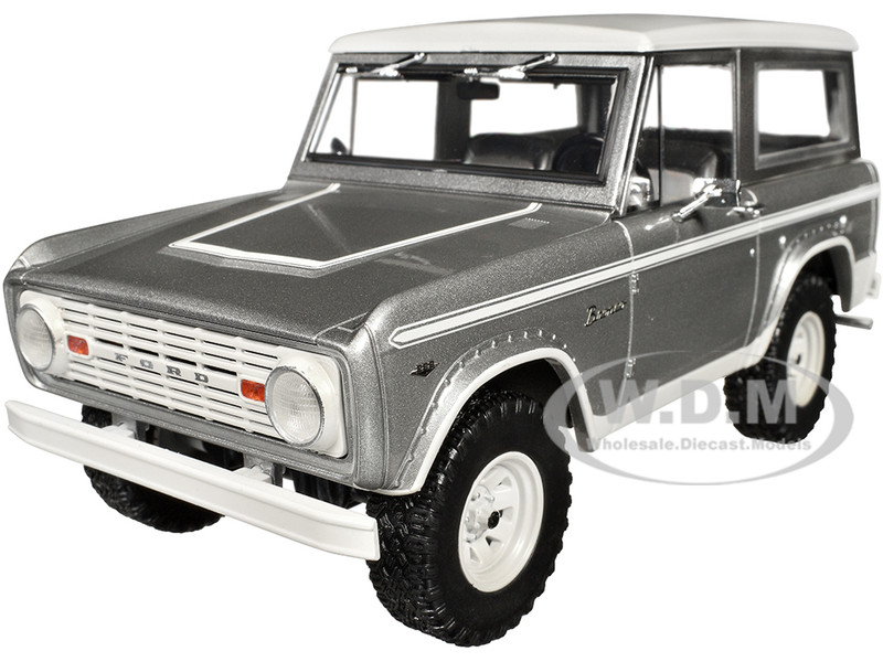 1967 Ford Bronco Silver Metallic with White Top Counting Cars 2012 Present TV Series Hollywood Series 1/24 Diecast Model Car Greenlight 84191