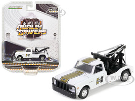 1972 Chevrolet C 30 Dually Wrecker Tow Truck White with Gold Stripes Hurst Dually Drivers Series 14 1/64 Diecast Model Car Greenlight 46140A