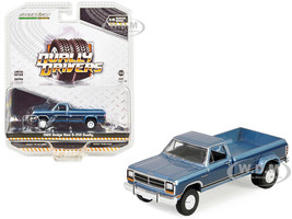 1989 Dodge Ram D 350 Dually Pickup Truck Twilight Blue Metallic and Ice Blue Metallic Dually Drivers Series 14 1/64 Diecast Model Car Greenlight 46140B