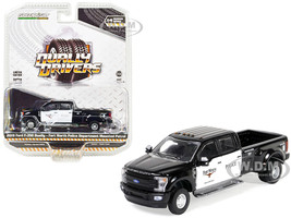 2019 Ford F 350 Dually Pickup Truck Black and White Fort Worth Police Department Mounted Patrol Fort Worth Texas Dually Drivers Series 14 1/64 Diecast Model Car Greenlight 46140D