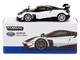 Pagani Huayra BC Bianco Benny White and Black with Blue Stripes Global64 Series 1/64 Diecast Model Tarmac Works T64G-TL014-WH