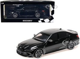 2020 BMW M3 Black Metallic with Carbon Top Limited Edition to 732 pieces Worldwide 1/18 Diecast Model Car Minichamps 155020202