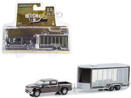 2020 Ford F 150 Lariat 4x4 Pickup Truck Stone Gray Metallic with Glass Display Trailer Hitch & Tow Series 28 1/64 Diecast Model Car Greenlight 32280D