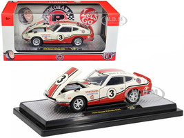 1970 Nissan Fairlady Z 432 RHD Right Hand Drive #3 Wimbledon White with Red and Black Stripes Yokohama GT Special Limited Edition to 5250 pieces Worldwide 1/24 Diecast Model Car M2 Machines 40300-106B