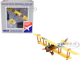 Curtiss JN4 Jenny Biplane Aircraft United States Army Air Service 1/100 Diecast Model Airplane Postage Stamp PS5810-2