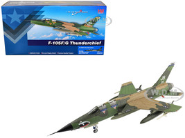 Republic F 105G Thunderchief Fighter Aircraft 17th Wild Weasel Squadron 388 Tactical Fighter Wing Korat Royal Thai Air Base 1973 Air Power Series 1/72 Diecast Model Hobby Master HA2552