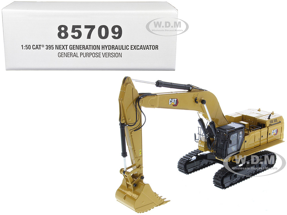 CAT Caterpillar 395 Next Generation Hydraulic Excavator (General Purpose  Version) Yellow with Operator and Additional Tools 