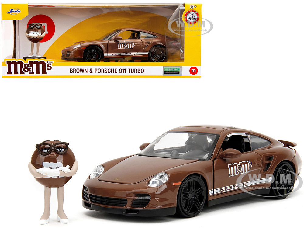 JADA M&M's ブラウン & ポルシェ911ターボ Porsche 911 Turbo Brown and Brown M&M Diecast Figure M&M s
