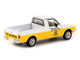 Volkswagen Caddy Pickup Truck White and Yellow Moon Equipment Co Mooneyes Collab64 Series 1/64 Diecast Model Car Schuco & Tarmac Works T64S-013-ME1