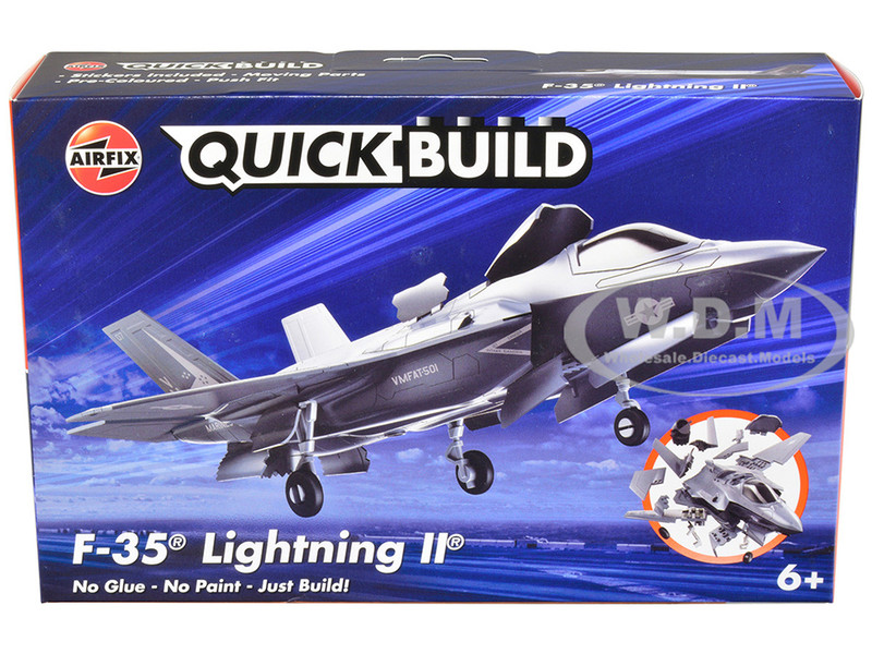 Skill 1 Model Kit F 35 Lightning II Snap Together Painted Plastic Model Airplane Kit Airfix Quickbuild J6040