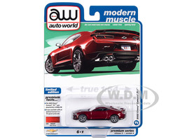 2022 Chevrolet Camaro ZL1 Wild Cherry Red Metallic Modern Muscle Limited Edition 1/64 Diecast Model Car Auto World 64412-AWSP138A