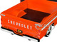 1966 Chevrolet C10 Fleetside Pickup Truck Lowrider Orange Metallic with White Top Get Low Series 1/24 Diecast Model Car Motormax 79034COP