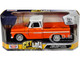 1966 Chevrolet C10 Fleetside Pickup Truck Lowrider Orange Metallic with White Top Get Low Series 1/24 Diecast Model Car Motormax 79034COP