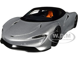 McLaren 750S Ice Silver Metallic with Black Top 1/18 Model Car by