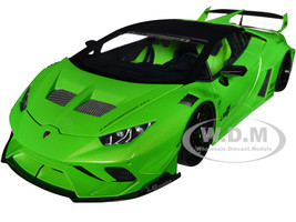 Lamborghini Huracan GT LB Silhouette Works Pearl Green Metallic with Black Top 1/18 Model Car Autoart 79128