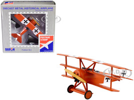 Fokker Dr I Tri plane Aircraft Red Baron German Air Force 1/63 Diecast Model Airplane Postage Stamp PS5349