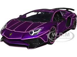 Lamborghini Aventador SV Candy Purple with Pink Graphics Pink Slips Series 1/24 Diecast Model Car Jada 34656