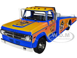 1970 Dodge D  300 Ramp Truck Orange and Blue with Graphics The Original Rat Trap Limited Edition to 332 pieces Worldwide 1/18 Diecast Model Car ACME A1801907