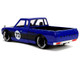 1972 Datsun 620 Pickup Truck #72 Blue Metallic with Black Stripes and Hood Toyo Tires with Extra Wheels Just Trucks Series 1/24 Diecast Model Car Jada 34193