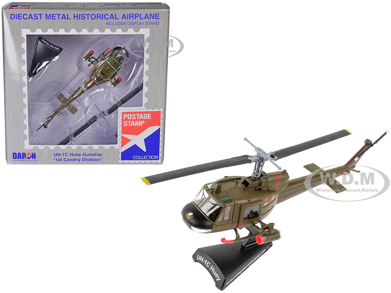 Bell UH 1C Iroquois Huey Helicopter 1st Cavalry Division United States Army 1/87 (HO) Diecast Model Postage Stamp PS5601