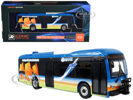 BYD K8M Electric Transit Bus Antelope Valley Transit Authority AVTA 4 Lancaster Blvd Limited Edition 1/87 (HO) Diecast Model Iconic Replicas 87-0440
