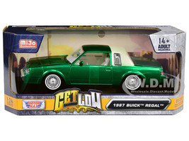 1987 Buick Regal Green Metallic with White Interior Get Low Series 1/24 Diecast Model Car Motormax 79023GRB