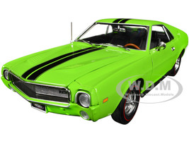 1969 AMC AMX Big Bad Lime Green with Black Stripes Muscle Car & Corvette Nationals MCACN American Muscle Series 1/18 Diecast Model Car Auto World AMM1313
