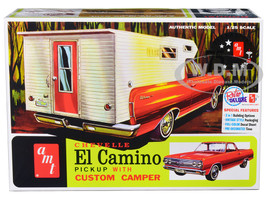 Skill 2 Model Kit 1965 Chevrolet El Camino with Camper 3 in 1 Kit 1/25 Scale Model AMT AMT1364