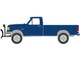 1991 Ford F 250 XL 4X4 with Snow Plow Deep Shadow Blue Metallic Blue Collar Collection Series 13 1/64 Diecast Model Car Greenlight 35280E