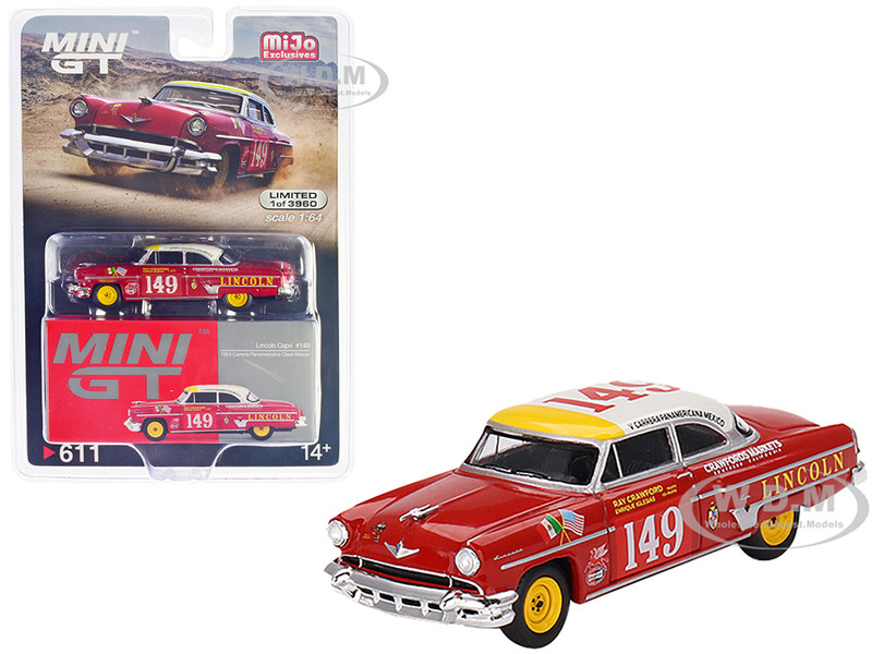 Lincoln Capri #149 Ray Crawford Enrique Iglesias Class Winner Carrera Panamericana 1954 Limited Edition to 3960 pieces Worldwide 1/64 Diecast Model Car True Scale Miniatures MGT00611