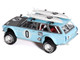 Datsun Kaido 510 Wagon 4x4 RHD Right Hand Drive Light Blue with Carbon Hood with Surfboards on Roof Winter Holiday Edition Designed by Jun Imai Kaido House Special 1/64 Diecast Model Car Mini GT KHMG092