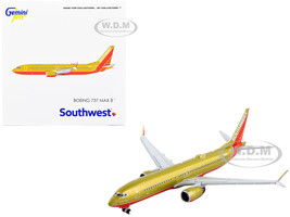 Boeing 737 MAX 8 Commercial Aircraft Southwest Airlines Gold with Red Stripes 1/400 Diecast Model Airplane GeminiJets GJ2186