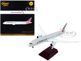Boeing 787 9 Commercial Aircraft with Flaps Down American Airlines Silver Gemini 200 Series 1/200 Diecast Model Airplane GeminiJets G2AAL1106F