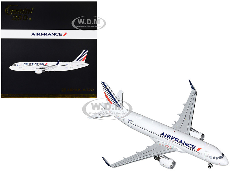 Airbus A320 Commercial Aircraft Air France White with Tail Stripes Gemini 200 Series 1/200 Diecast Model Airplane GeminiJets G2AFR1208