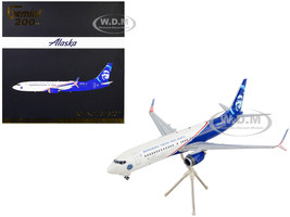 Boeing 737 800 Commercial Aircraft Alaska Airlines Honoring Those Who Serve White and Blue Gemini 200 Series 1/200 Diecast Model Airplane GeminiJets G2ASA1138