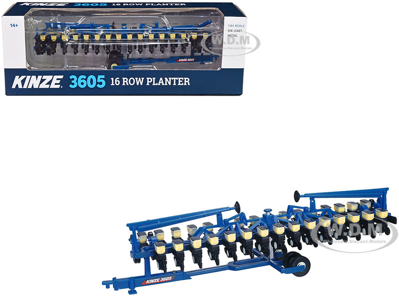Kinze Model 3605 16 Row Planter Blue 1/64 Diecast Model SpecCast KZE1335