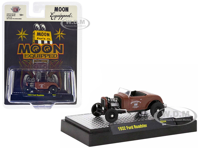 1932 Ford Roadster Brown Primer Mooneyes Moon Equipped Limited Edition 3300 pieces Worldwide 1/64 Diecast Model Car M2 Machines 31500-HS44