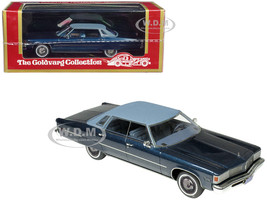 1976 Oldsmobile 98 Regency Sedan Dark Blue Metallic with Light Blue Top and Interior Limited Edition to 200 pieces Worldwide 1/43 Model Car Goldvarg Collection GC-071B